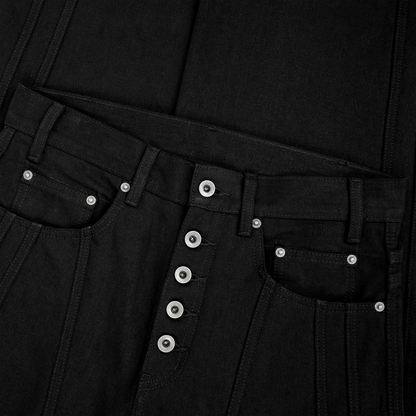 STRIPED DENIM (BLACK)