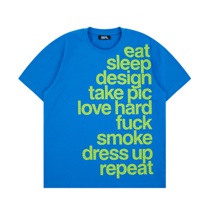 EAT SLEEP DESIGN TEE (BLUE)