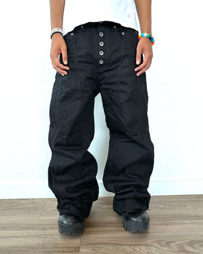STRIPED DENIM (BLACK)